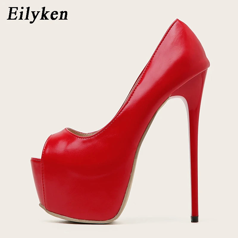 Red Platform Pumps Women Ultra High Stiletto Heels