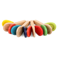 1Pcs Baby Montessori Wooden Orff Percussion Instrument Baby Handle Castanets Clappers Hand Clappers Brain Game Educational Toys