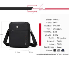 OIWAS High Quality Waterproof Men's Crossbody Bag