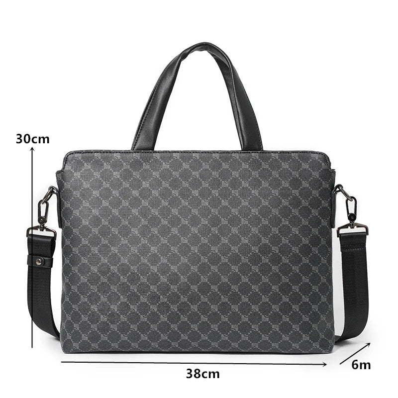 New Business Casual Men Top-Handle Bags Briefcase Men Handbag Fashion Print Shoulder Messenger Bag