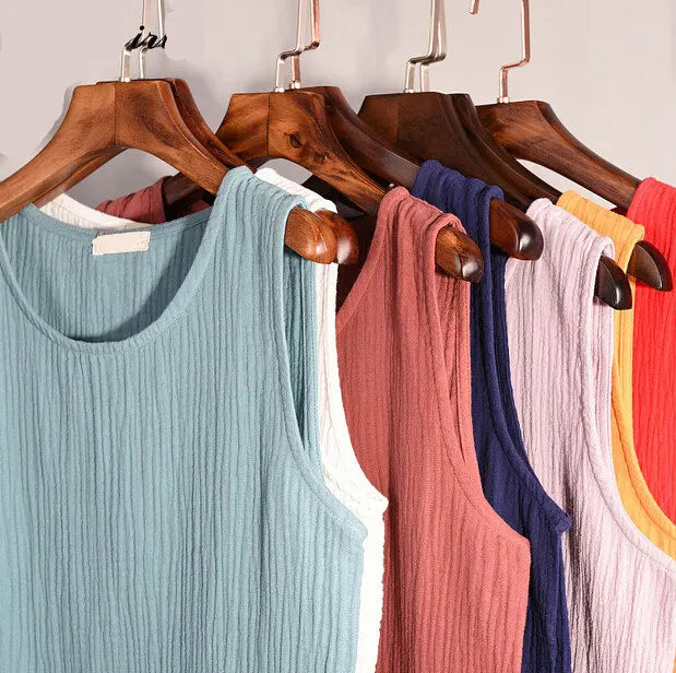 Summer fashion casual Linen Cotton Tanks