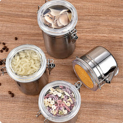 Stainless Steel Sealed Tank Food Coffee Beans Snack Storage Cans Tea Leaf Container