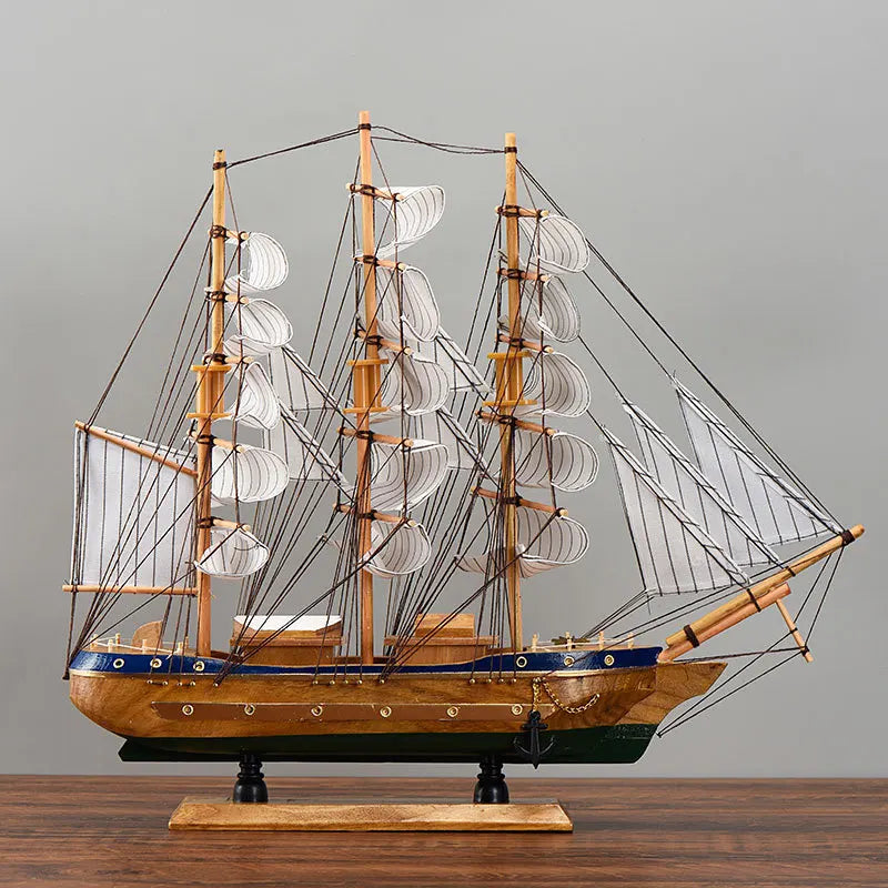 Wood Ship model Ornaments living room Crafts modern home decoration