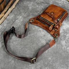 High Quality Men's Genuine Leather Waist Big leg bag motorcycle Shoulder bag Crossbody Bag Pack for Hips Legs Bag for men