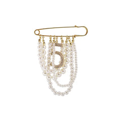 Luxury Fashion Pearl Number 5 Brooches for Women's