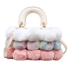 Winter Hot Soft Plush Ball Handbags for Women Luxury Designer Bag