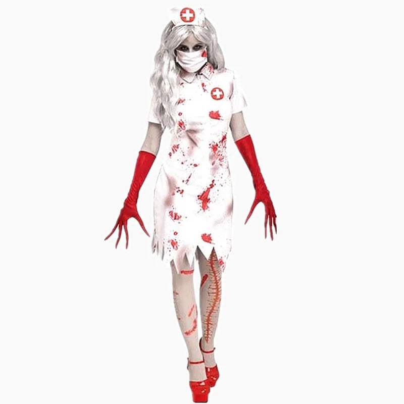 Women Halloween Party Horror Scary Costume Clothing Cosplay Role Play Zombie Vampiro Skeleton Outfits