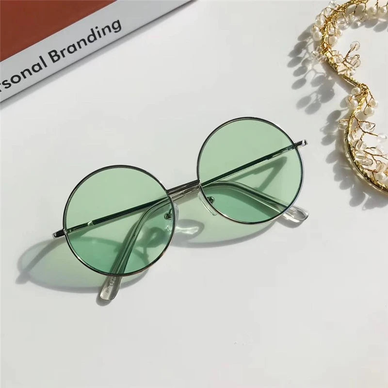 New Child Cute Retro Metal Round Frame Sunglasses  Kids Summer Fashion Wild Glasses Boys And Girls UV400 Protection Eyewear