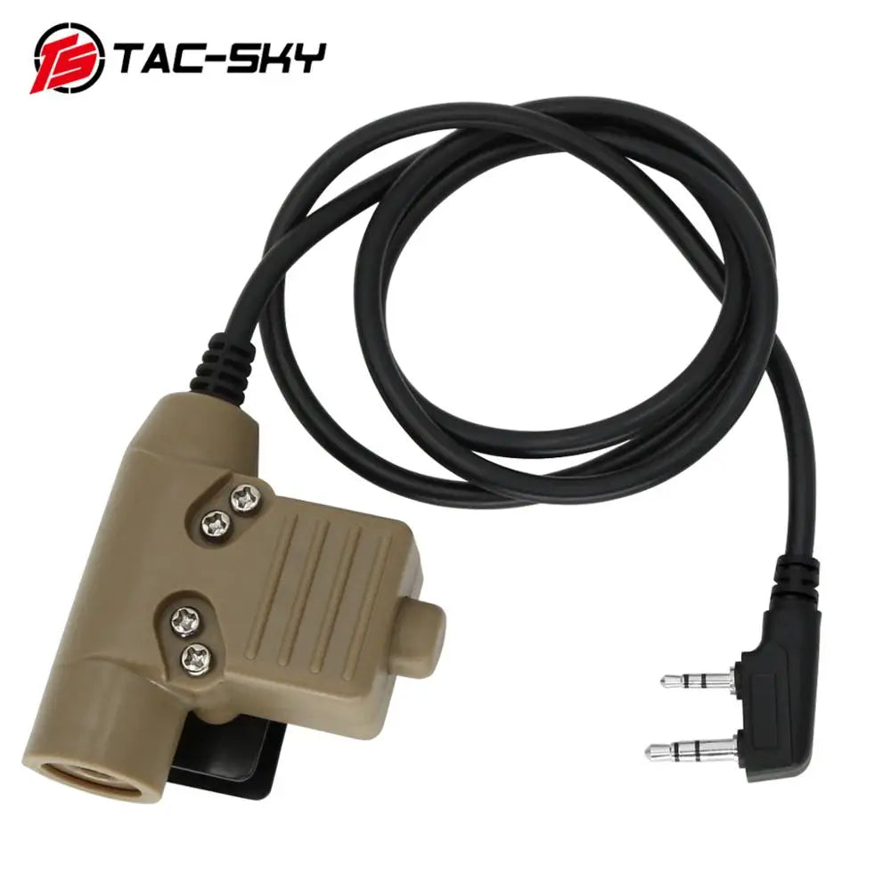 TAC -SKY PTT U94 New Plug Tactical PTT Military Headset Adapter Walkie Talkie PTT Hunting Sport Shooting Tactical Headset U94PTT