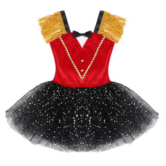 Ringmaster Circus Show Costumes for Girls Sequins Tassels Ballet Tutu Dance Dress Leotard Halloween Carnival Party Fancy Dresses