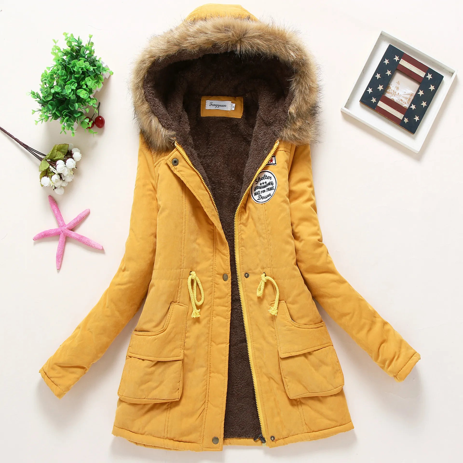 Women's Parka Casual Outwear Military Hooded fur Coat