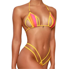 Halter Hollow Out Micro Bikini  New Women's Swimsuit Neon Swimwear Women