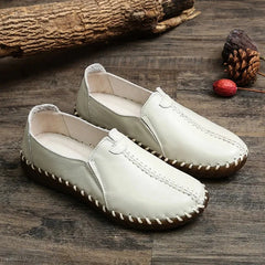 Autumn Wide Width Women Shoes Genuine Leather Ballet Flats Women's