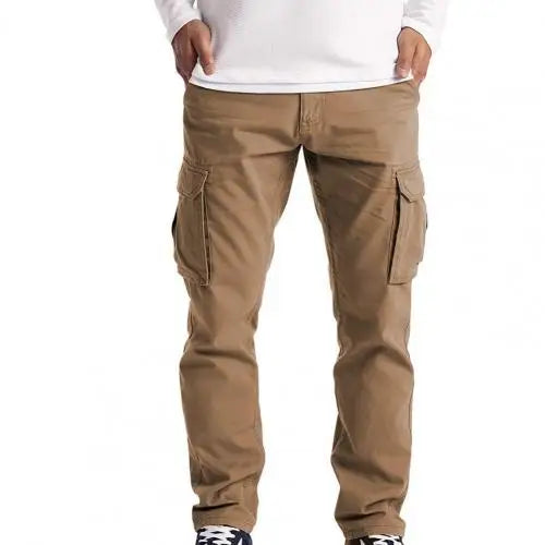 Cargo Pants Harem Trousers Jogging Pants Cargo Pants Casual Pants Solid Color Multi Pockets Men Mid Waist Straight Sweatpants