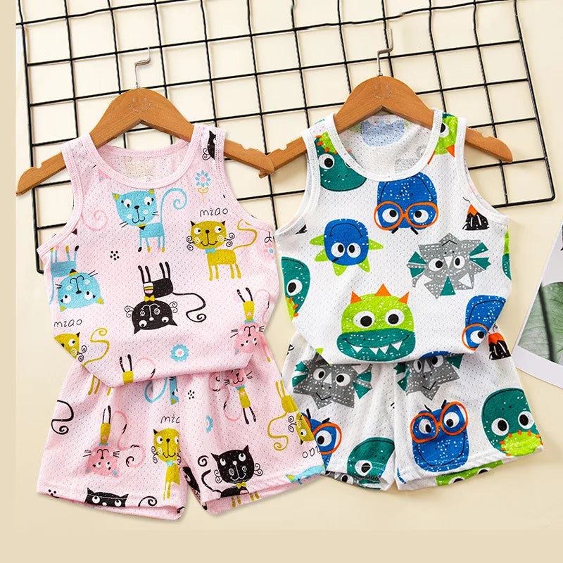 Kids Boys Dinosaur Pajamas Children's Vest Sets