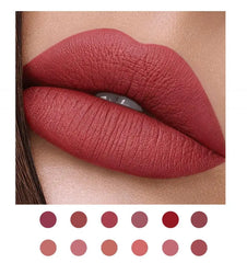 Matte Liquid Lipstick Velvet Pigments Lip Gloss Waterproof Moisturizer Nonstick Cup Lip Tint