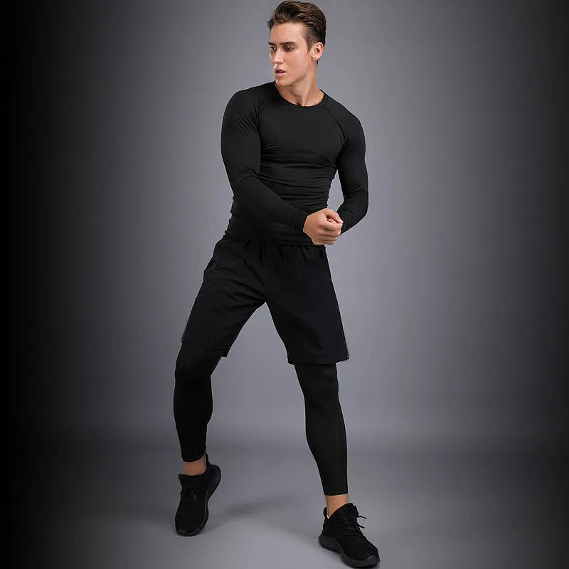 Men's 3-Piece Sportswear Sports Suit, Running Gym Yoga Training Of Men's