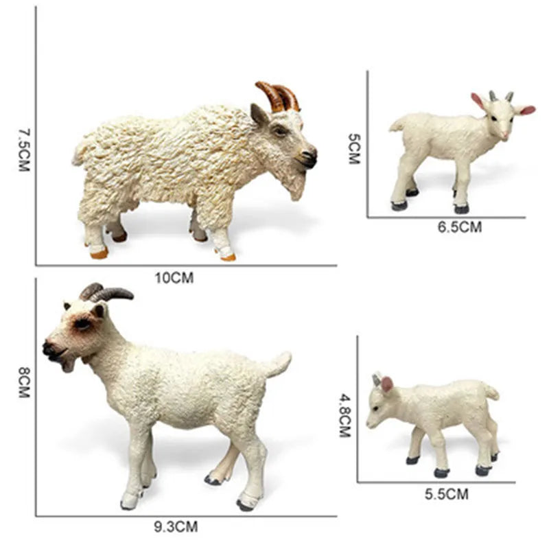 New DIY Wild Simulation Animal Model Mini Animals Goat Lamb Kids Cognitive Educational Toy for Children Kid Micro landscape Gift