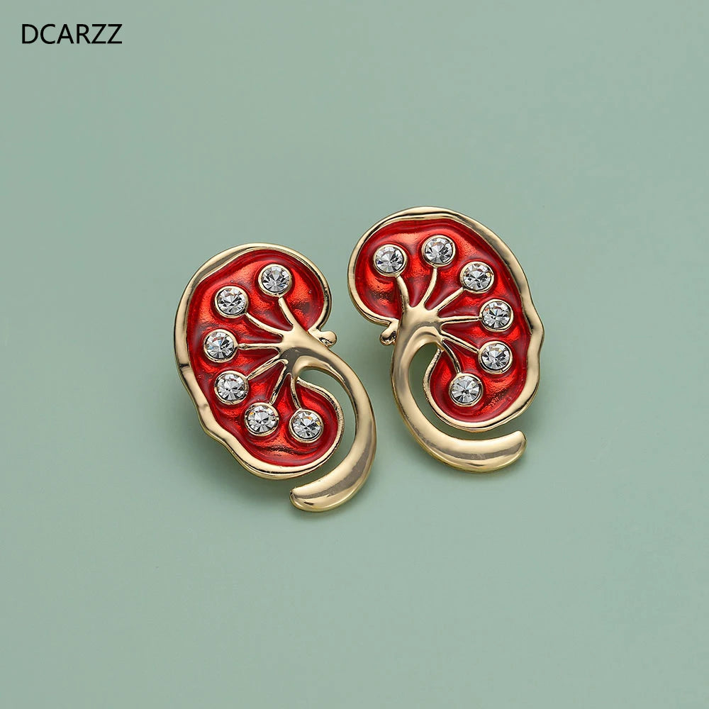 Kidney Pin Medical Gift Doctors Nurse Color Brooches Pins Crystal Trendy Jewellery