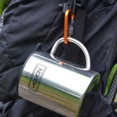 Free ship Outdoor stainless steel mugs hiking buckle cup