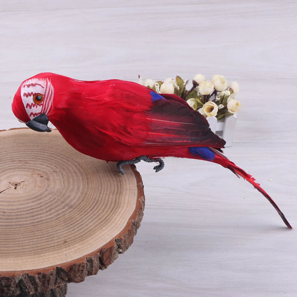 25/35cm Handmade Simulation Parrot Creative Feather Lawn Figurine Ornament