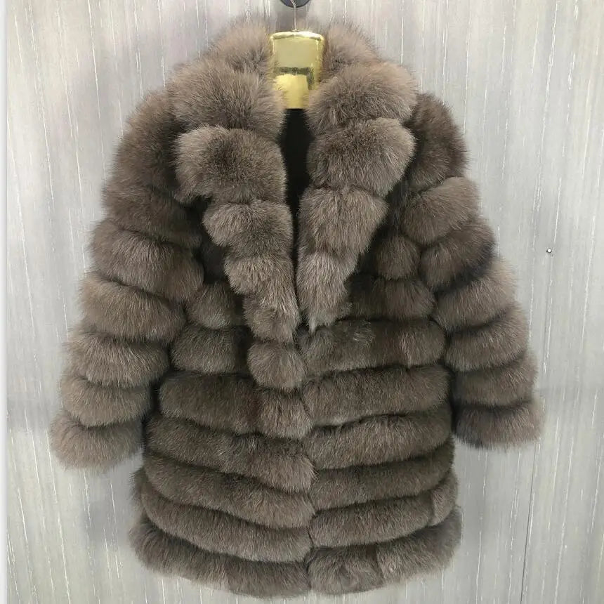 Detachable Real Fox Fur Jacket for Women