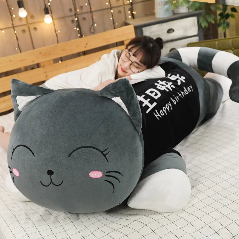 Cute Cat Plush Toy Soft Cartoon Animal Stuffed Doll Sofa Bed Pillow Cushion Girl Kid Birthday Gift