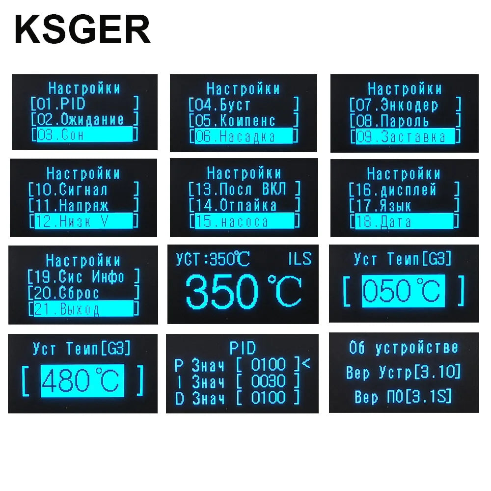 KSGER STM32 V3.1S T12 Soldering Station DIY OLED Tools Soldering T12 Iron Tips 907 Handle Metal Stand CNC Front Panel Tins Melt