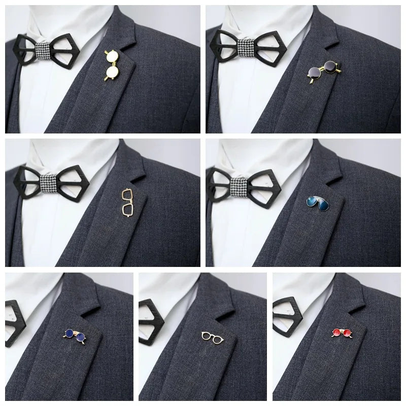 Fashion Alloy Enamel Oil Glasses Sunglasses Pins Brooches Men's