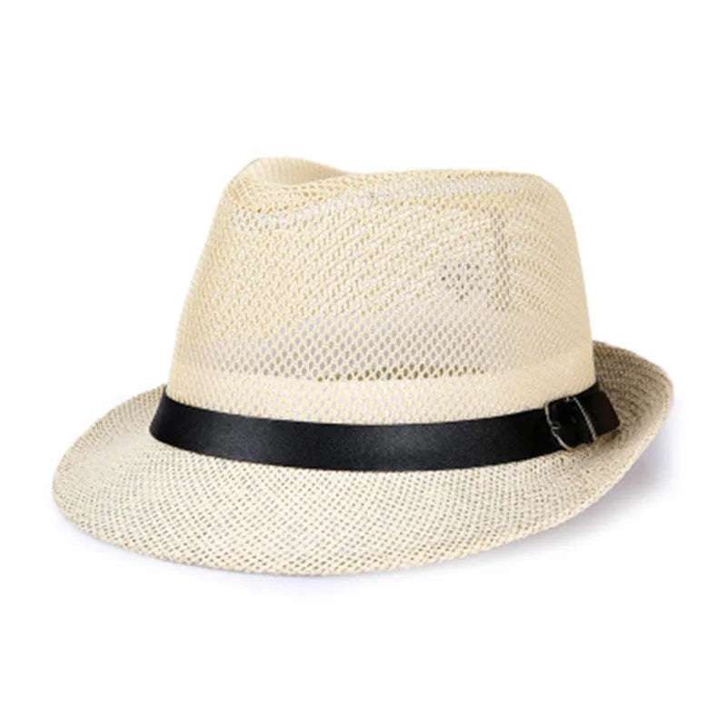 Summer linen breathable sunhat Jazz small outdoor sun hat for men's