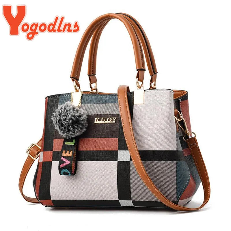 Handbag Women Stitching Female Ladies Totes