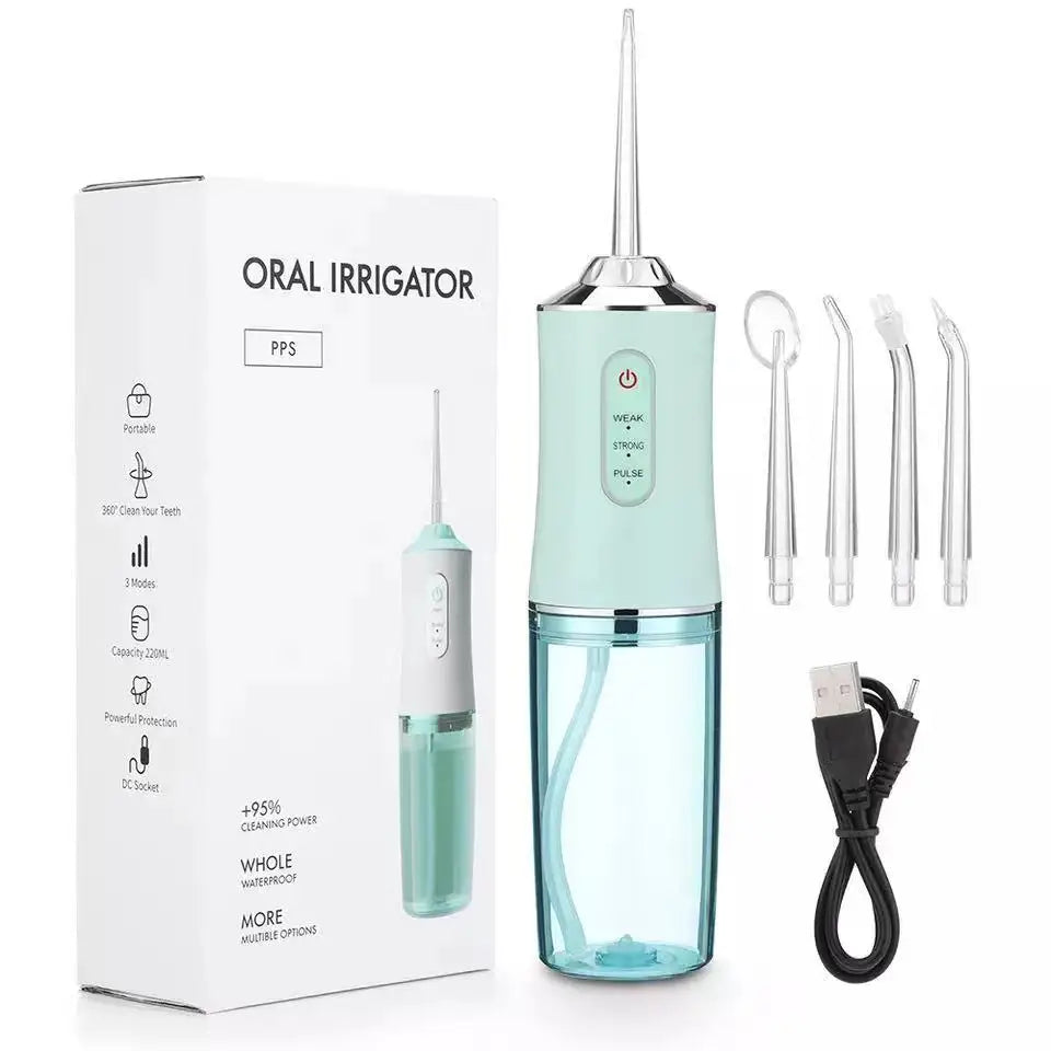 Oral Irrigator +4 Jets 3 Mode USB Rechargeable Water Flosser Portable Dental Water Jet Waterproof Irrigator Dental Teeth Cleaner