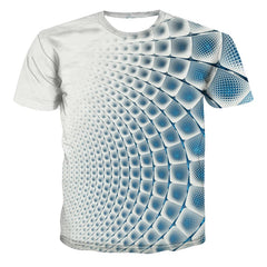 Hot-selling Fashion Classic Lattice graphic t shirts 3D Three-dimensional Print Men t-shirt