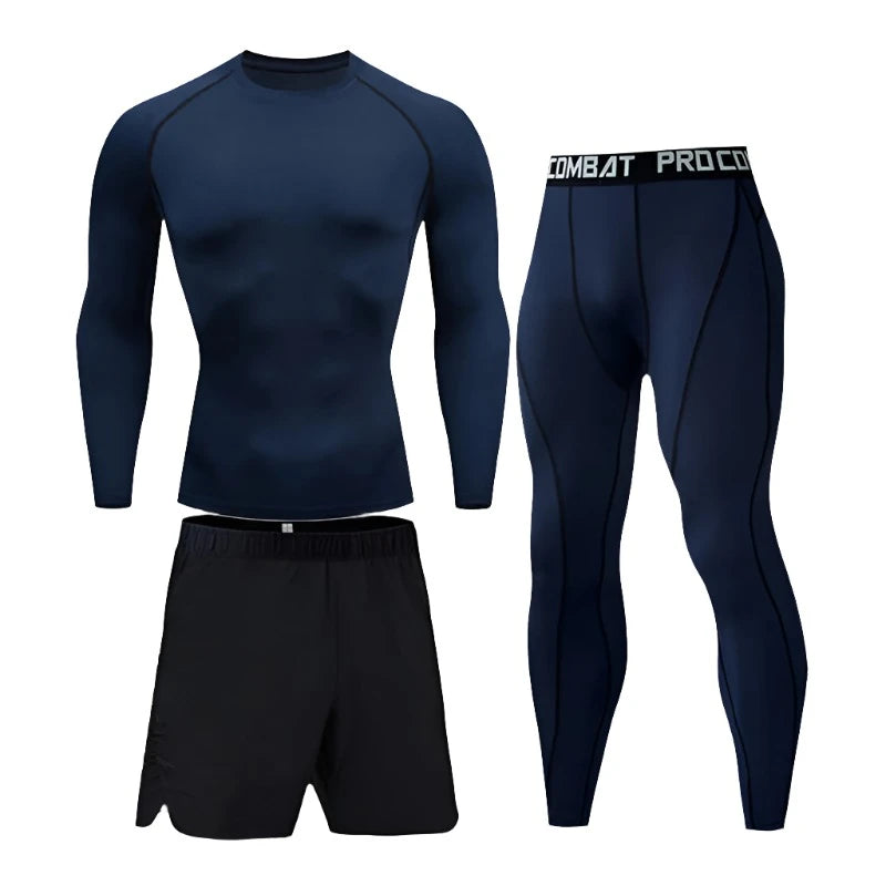 Men's 3-Piece Sportswear Sports Suit, Running Gym Yoga Training Of Men's