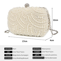 Pearl Clutch Bags Women Purse Ladies white Hand Bags Evening Bags for Party Wedding black Shoulder Bag