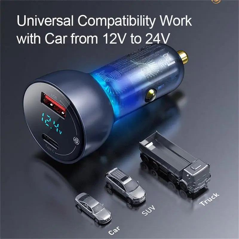 65W USB Car Charger Quick Charge 4.0 3.0 QC4.0 QC3.0 Type C PD Fast Car Charging Charger For iPhone Xiaomi Mobile Phone