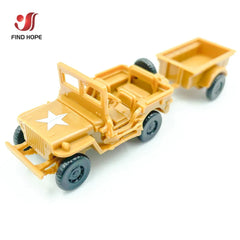 Puzzle Block Car Collections Decor Scene Sandpan Game Model Toy W/Trailer