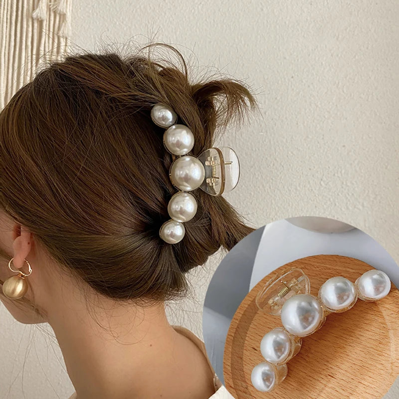 Elegant Pearl Hair Claws Woman Claw Clip Hairpins Hair Accessories Girls Hair