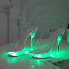 Light Up Glowing Shoes Woman Luminous Clear Sandals Women Platform Shoes