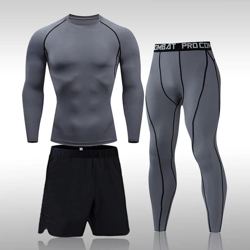 Men's 3-Piece Sportswear Sports Suit, Running Gym Yoga Training Of Men's