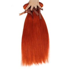 Blonde Orange Bundles With Closure Straight Hair Bundles With Closure Brazilian Hair Weave