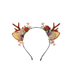 Elk Antler Headband Forest Branch Deer Ear Christmas Party Headwear Hair Accessories