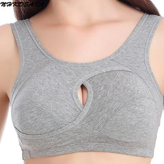 Women Bra Ladies Cotton Quake-Proof Underwear Sleep Tops No Buckles Non Wire Lingerie With Removable Padded