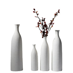 Classic bottle pure white vases simple natural vaso ceramic pot