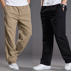 Men s casual Cargo Cotton pants men pocket loose Straight Pants