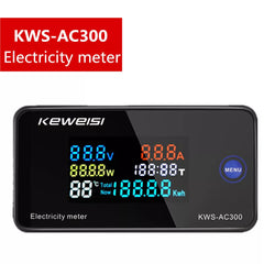 Voltmeter Ammeter KWS Power Energy Meter AC 50-300V LED AC Wattmeter Electricity Meter with Reset Function