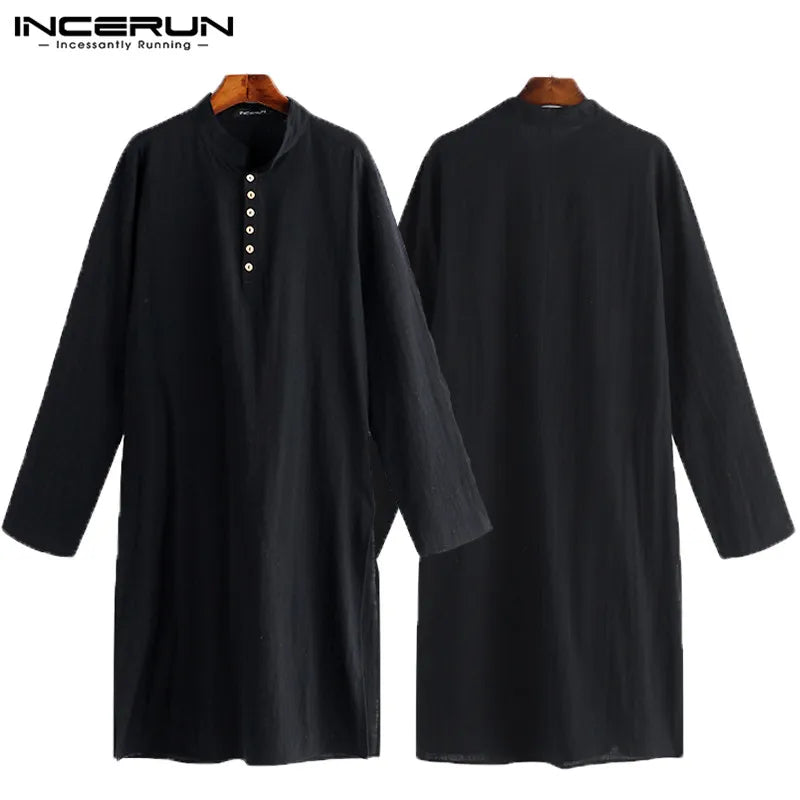 NEW 2023 Men  Shirts Long Sleeve  Dress Islamic Chemise Elegant Kaftan Robe Pakistani Man Indian Clothes Muslim Aaudi