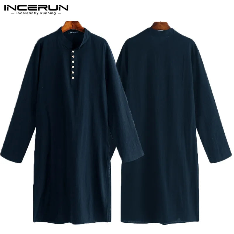 NEW 2023 Men  Shirts Long Sleeve  Dress Islamic Chemise Elegant Kaftan Robe Pakistani Man Indian Clothes Muslim Aaudi