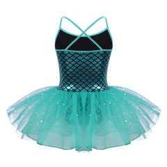 FEESHOW Glitter Mermaid Gymnastics Dress for Toddler Girl Dresses