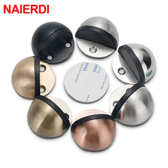 Stainless Steel Rubber Door Stopper Door Holders Catch Floor Mounted Nail-free Door Stops